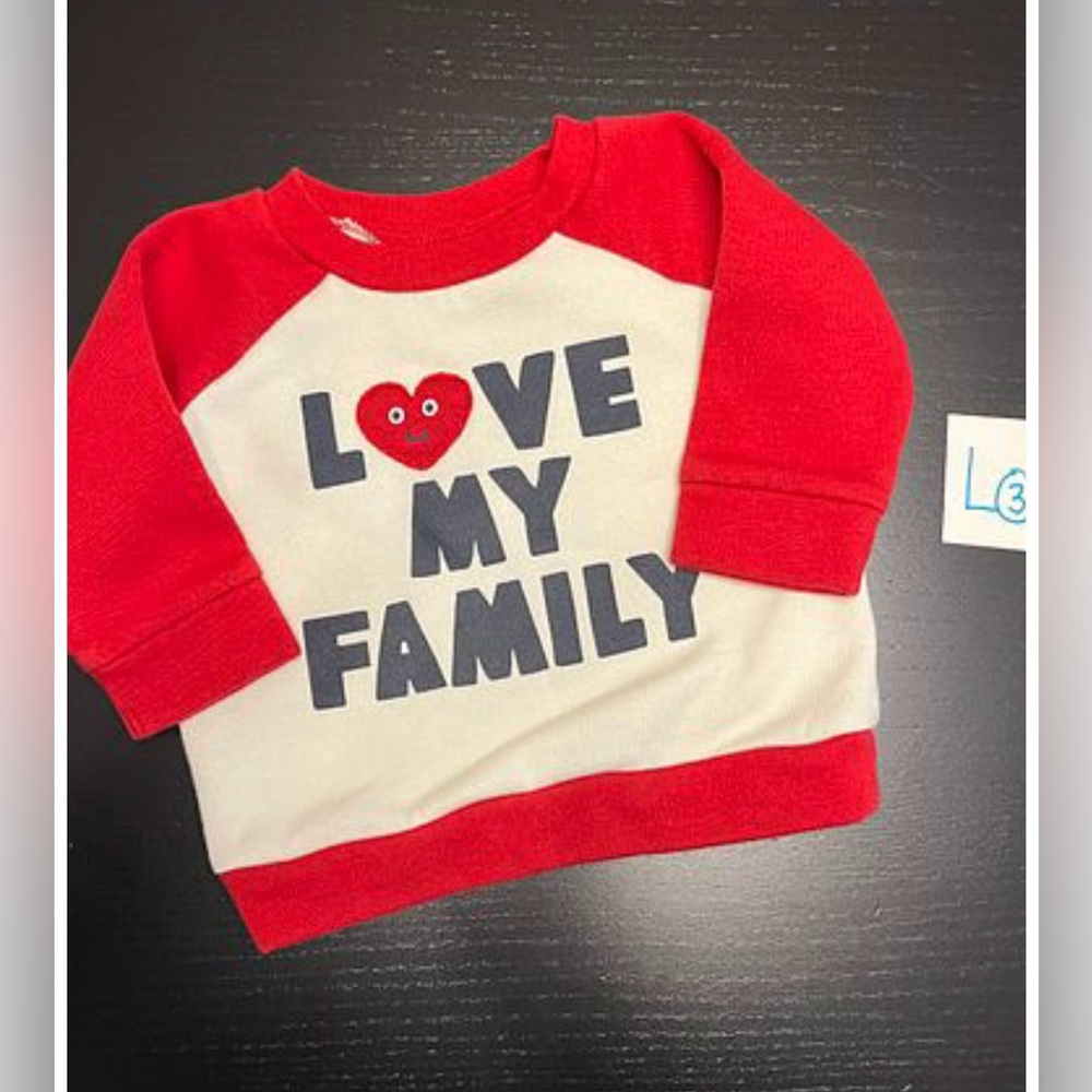 ⭐️2/$6.00⭐️ Love My Family 0-3m Old Navy Sweater